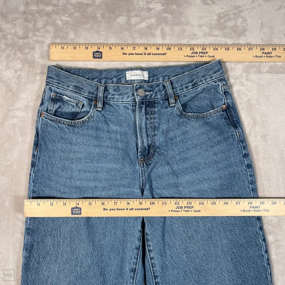 Pacsun Women's Jeans Lena Baggy Denim Casual Wide Leg Relaxed 25 Blue